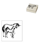 Momma en Baby Unicorn Rubberstempel (Gestempeld)