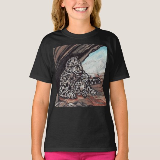 MOMMA- EN CUB SNEEUWKUNDE-kindtop T-shirt (Voorkant)