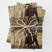 Momma en Kind Geit Wrapping Papieren Bladen Inpakpapier Vel (In situ)