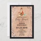 Momma Fox en Baby Baby shower Waterverf Kaart (Voorkant)