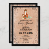 Momma Fox en Baby Baby shower Waterverf Kaart (Voorkant / Achterkant)