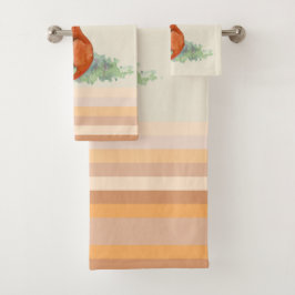 Momma Fox en Baby Illustratie Waterverf Bad Handdoek