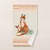 Momma Fox en Baby Illustratie Waterverf Bad Handdoek (Handdoek)