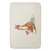 Momma Fox en Baby Illustratie Waterverf Badmat (Voorkant Verticaal)