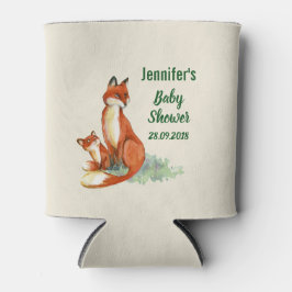 Momma Fox en Baby Illustratie Waterverf Blikjeskoeler