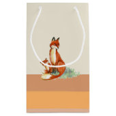 Momma Fox en Baby Illustratie Waterverf Klein Cadeauzakje (Achterkant)