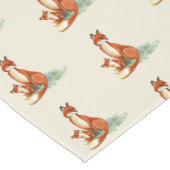 Momma Fox en Baby Illustratie Waterverf Korte Tafelloper (Hoek)