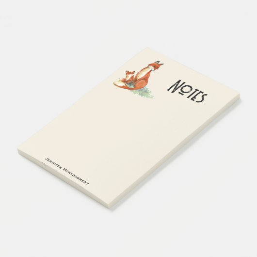 Momma Fox en Baby Illustratie Waterverf Post-it® Notes (Schuin)