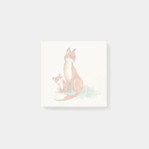 Momma Fox en Baby Illustratie Waterverf Post-it® Notes