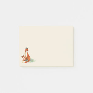 Momma Fox en Baby Illustratie Waterverf Post-it® Notes
