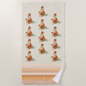 Momma Fox en Baby Illustratie Waterverf Strandlaken (Voorkant)