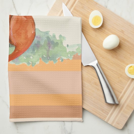 Momma Fox en Baby Illustratie Waterverf Theedoek (Quarter Fold)