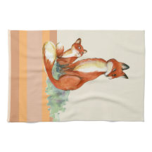 Momma Fox en Baby Illustratie Waterverf