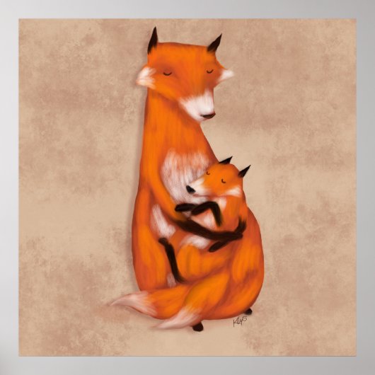 Momma Fox en Baby Poster (Voorkant)