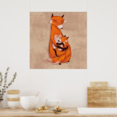 Momma Fox en Baby Poster (Keuken)