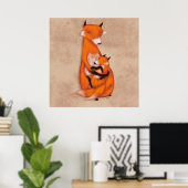 Momma Fox en Baby Poster (Thuiskantoor)