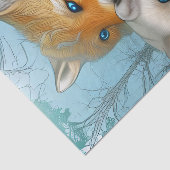 Momma Fox en baby Tissuepapier (Detail)