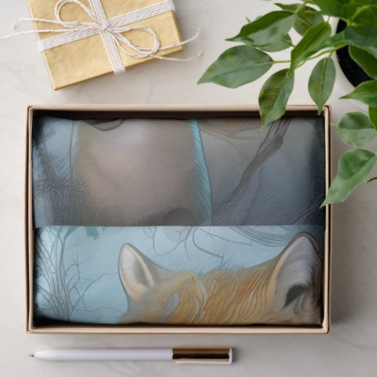 Momma Fox en baby Tissuepapier (Geschenk)
