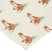 Momma Fox en Baby Waterverf Patroon Tafelkleed (Gekanteld)