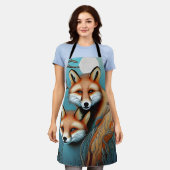 Momma fox en haar baby schort (Gedragen)