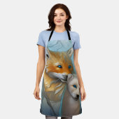 Momma fox en haar baby schort (Gedragen)