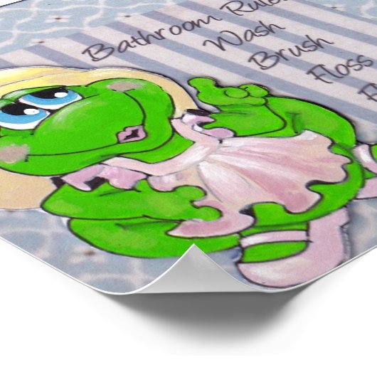 Momma Frog Bathroom Rules wall art Poster (Hoek)