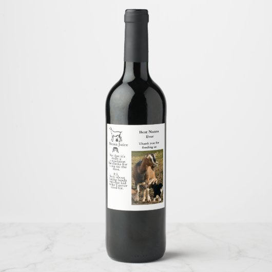 Momma Geit Beste Nanna Ooit Fotonaam Wijn Etiket (Voorkant)