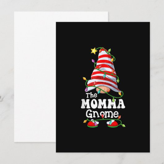 Momma Gnome Matching Family-kerstfeest Kaart (Voorkant / Achterkant)