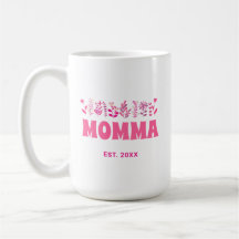 Momma Groovy Bloem  Roze Bloemen Custom Mom