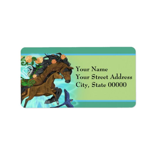 Momma Horse and foal Etiket (Voorkant)