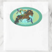 Momma Horse and foal Ovale Sticker (Tas)