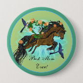 Momma Horse and foal Ronde Button 4,0 Cm (Voorkant)