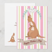 Momma Kangaroo Flat Holiday Kaart (Voorkant / Achterkant)