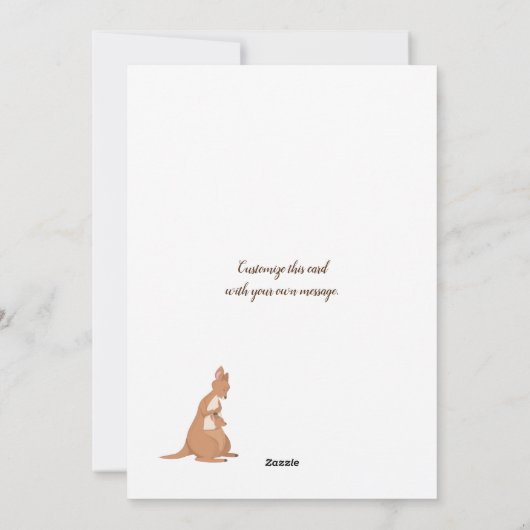 Momma Kangaroo Flat Holiday Kaart (Achterkant)