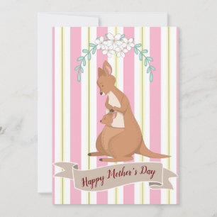 Momma Kangaroo Flat Holiday Kaart