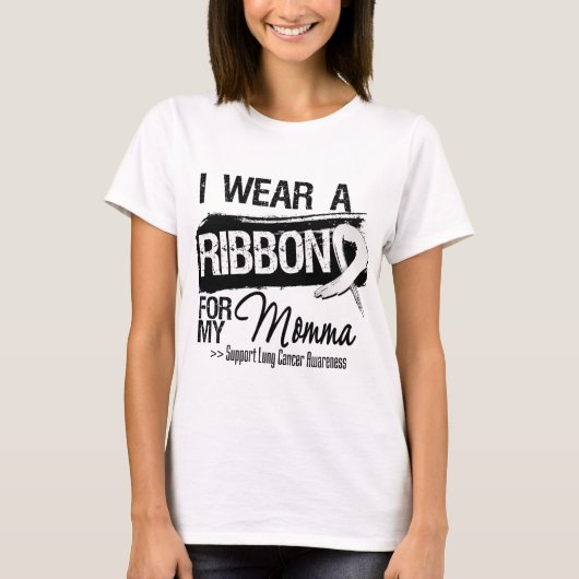Momma Lung Cancer Ribbon T-shirt (Voorkant)