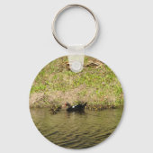 Momma Muscovy en Baby Ducks Sleutelhanger (Voorkant)