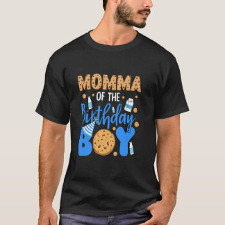 Momma of The Birthday Boy Cookies and Milk Birthda T-shirt