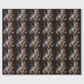 Momma Tabby Kat Drie Cute Kittens Cadeaupapier (Vlak)