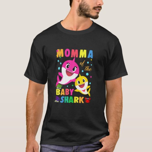 Momma van de Birthday Baby Momma Shark Fami T-shirt (Voorkant)