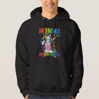 Momma van de Birthday prinses Dabbing Unicorn Gir Hoodie