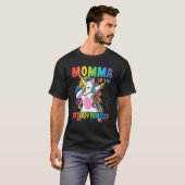 Momma van de Birthday prinses Dabbing Unicorn Gir T-shirt (Voorkant volledig)