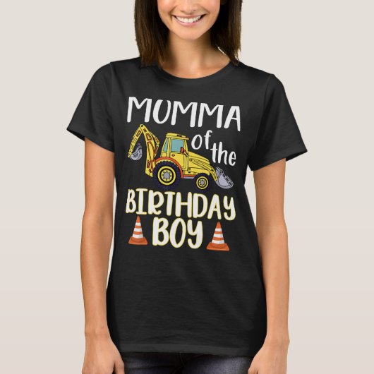 Momma van The Birthday for Boy Excavator Construct T-shirt (Voorkant)