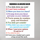 MOMMA ZEI ALTIJD poster (Voorkant)