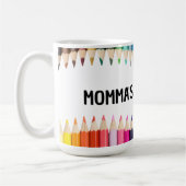 MOMMA'S GEKLEURDE POTLODEN KOFFIEBEKER / MOK (Links)