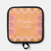 Momma's Kitchen Folk Rainbow Pattern Pannenlap (Voorkant)