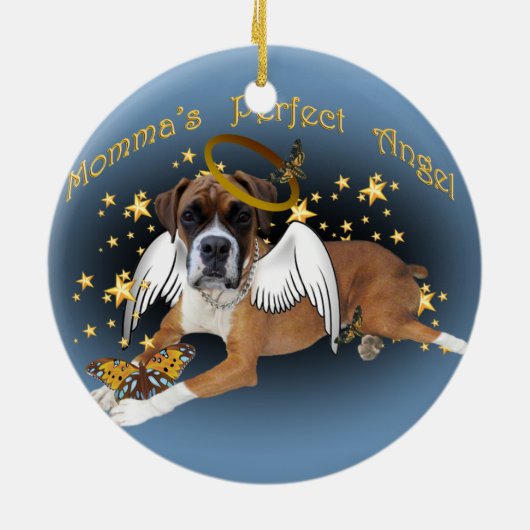 Momma's Perfect Angel Boxer Ornament (Achterkant)