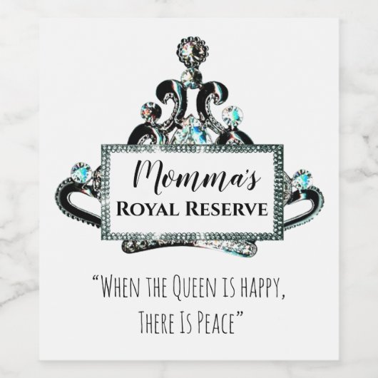 "Momma's Royal Reserve" Wijn Etiket (Enkel label)