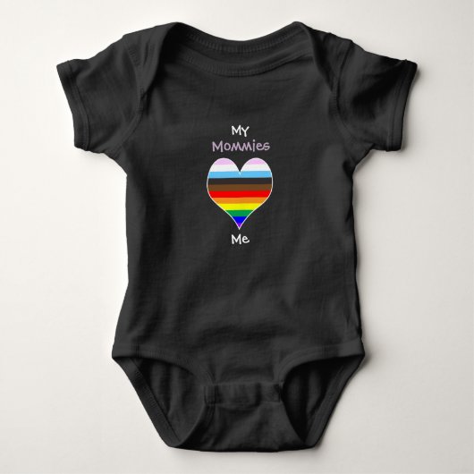 Mommies Rainbow Heart Baby Bodysuit (Voorkant)