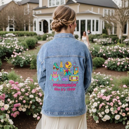 Mommin' Like It's 1999 - Grappig Y2K/90s Esthetisc Denim Jacket (Huwelijk Achterkant)